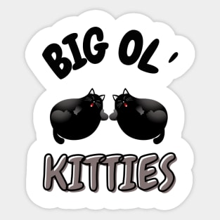 Funny Retro Big Ol' Kitties Cute Lazy Fat Cat Lover Sticker